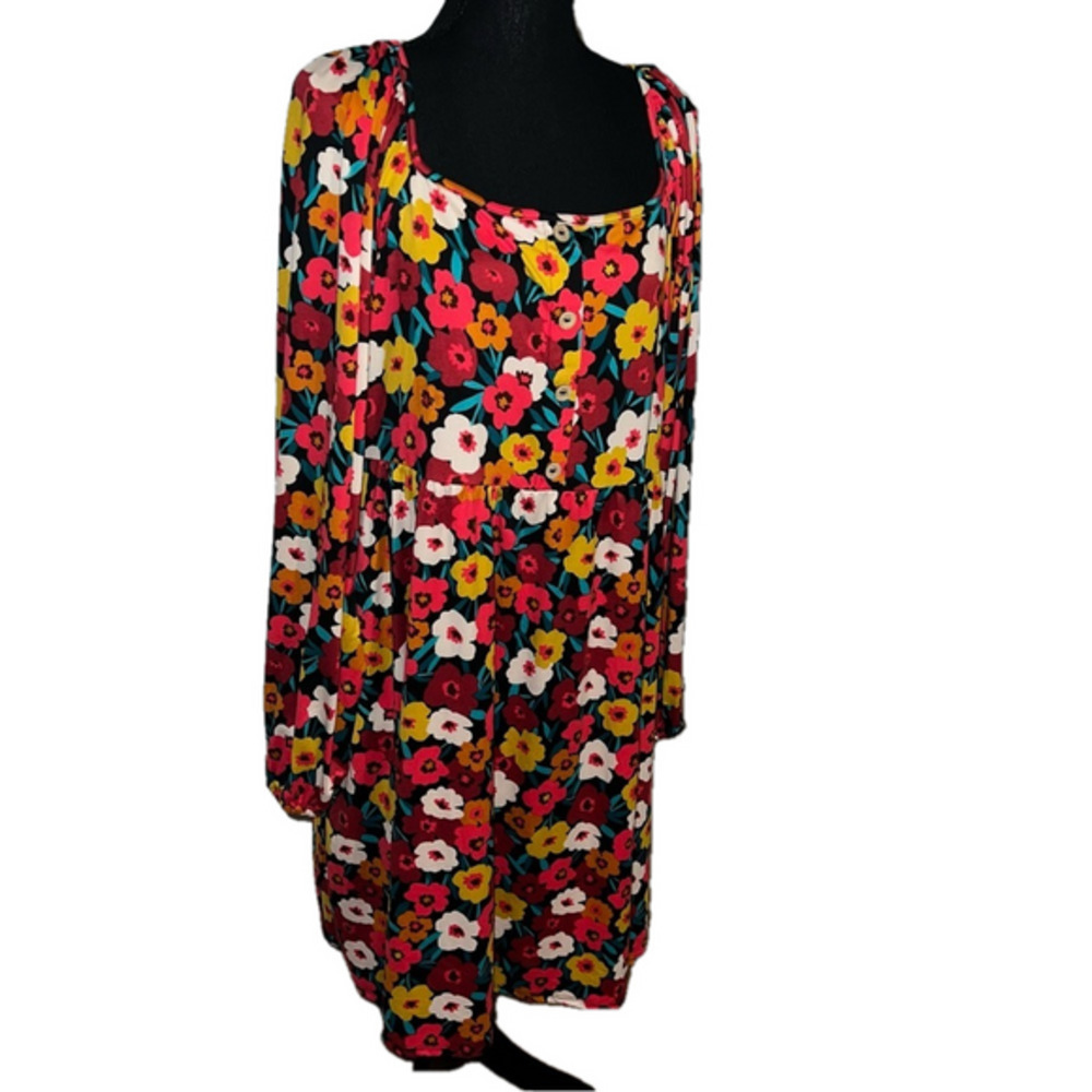 NWOT - Haptics - 1X - Red/Pink/Orange/Yellow Flower dress